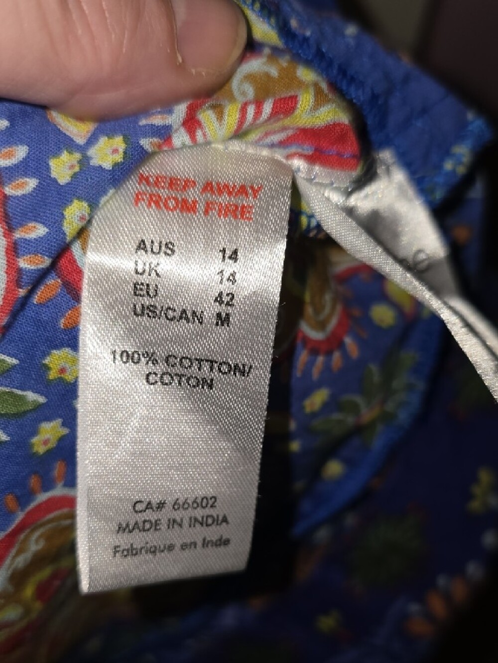 One Summer Blue Floral Dress with Orange Accents - Picture 2 of 6